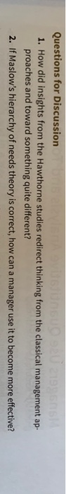 Questions for Discussion 1. How did Taylor and