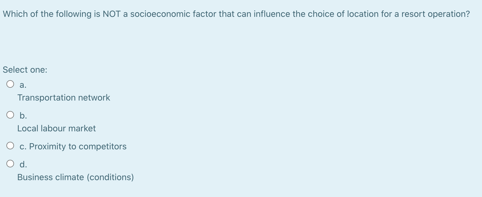 Which of the following is NOT a socioeconomic