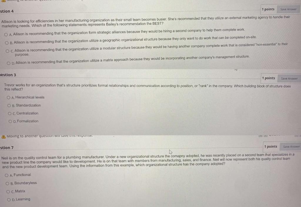 Please help due in 20 mins stion 4 1 points Save