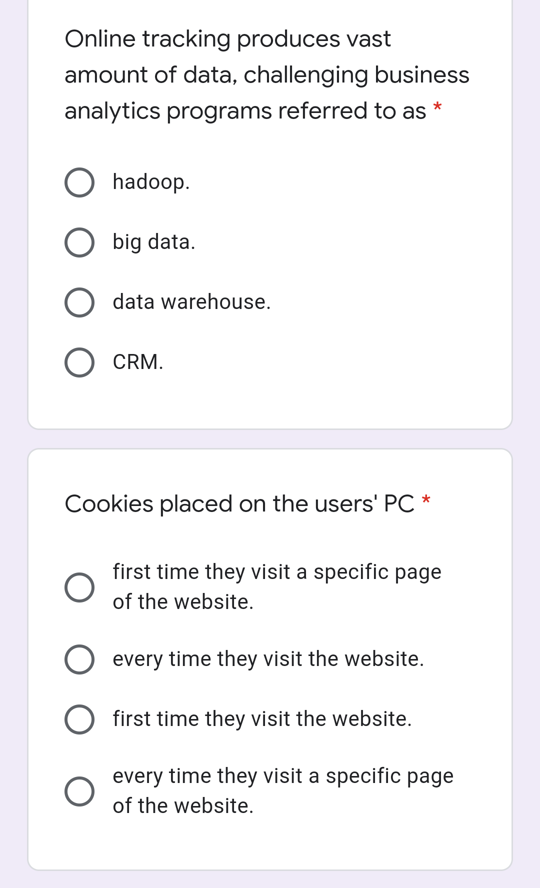 Online tracking produces vast amount of data,