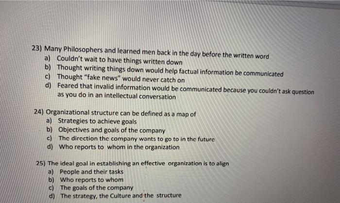 23) Many Philosophers and learned men back in the