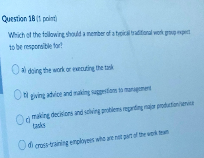 Question 18 (1 point) Which of the following