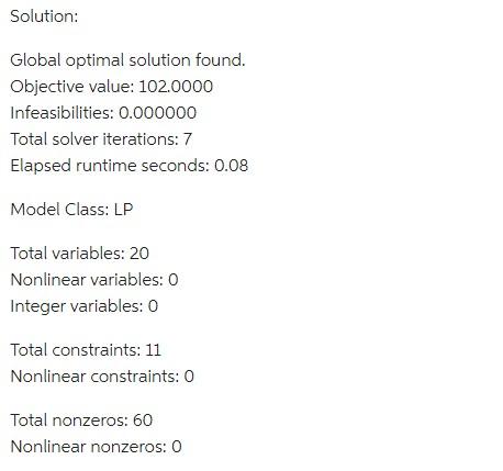 Please use LINGO to solve part c . The answer for