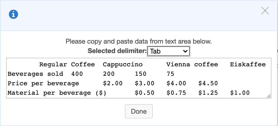 The Morning Brew Coffee Shop sells Regular,