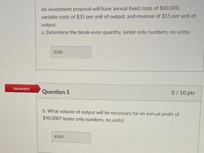 An investment proposal will have annual fixed