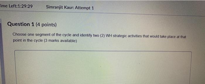 ime Left:1:29:29 Simranjit Kaur: Attempt 1