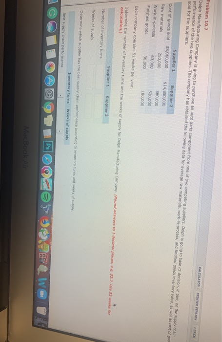 Problem 10.7 Delph Manufacturing Company is going