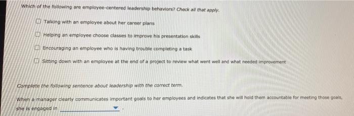 Which of the following are employee-centered