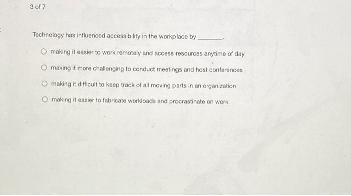 3 of 7 Technology has influenced accessibility in