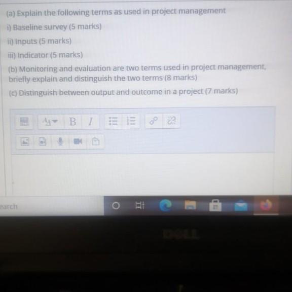 (a) Explain the following terms as used in