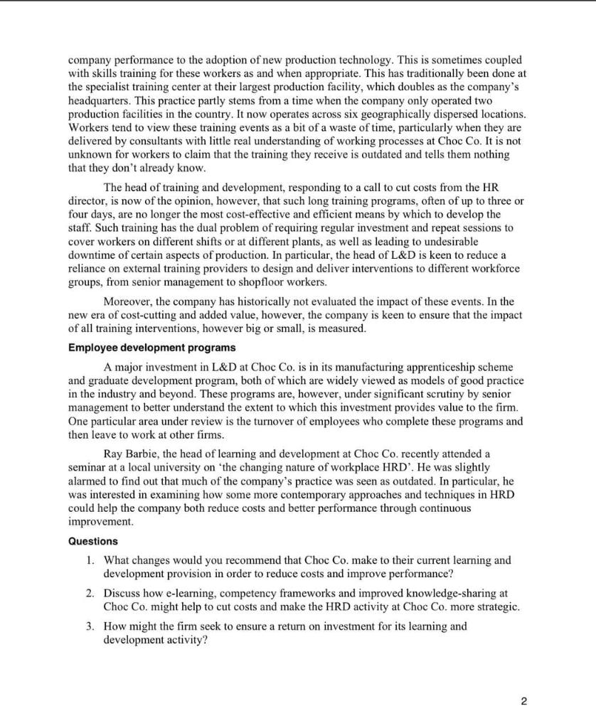 company performance to the adoption of new