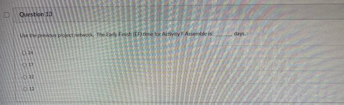 The project information for the custom order