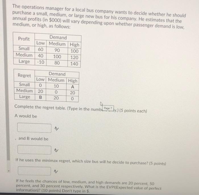 The operations manager for a local bus company