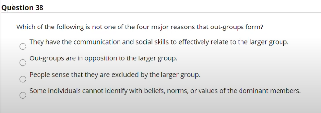Question 38 Which of the following is not one of