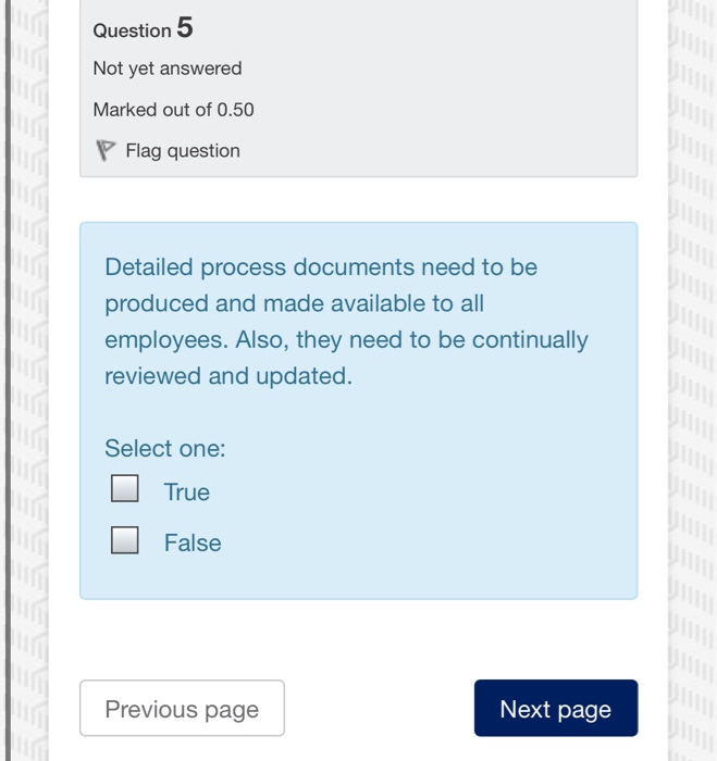 Question 5 Not yet answered Marked out of 0.50