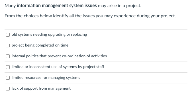 Many information management system issues may