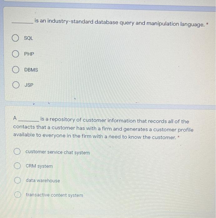 is an industry-standard database query and