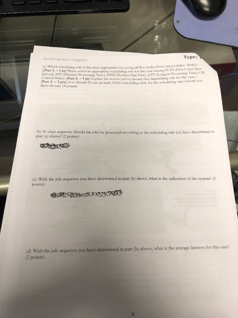 Operations Management Type: B Challenging