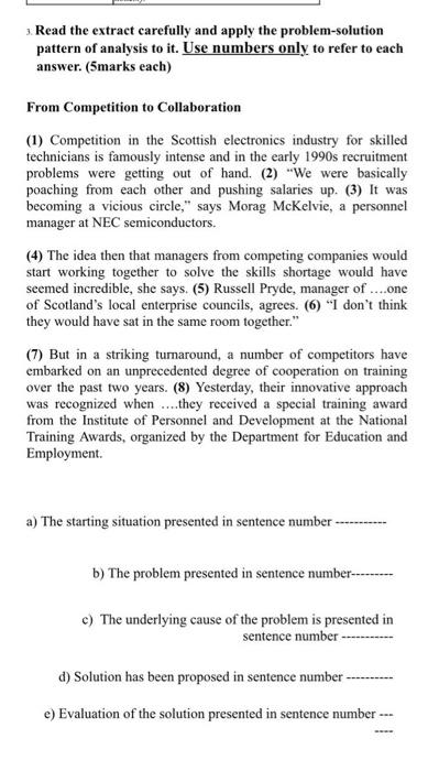 3. Read the extract carefully and apply the