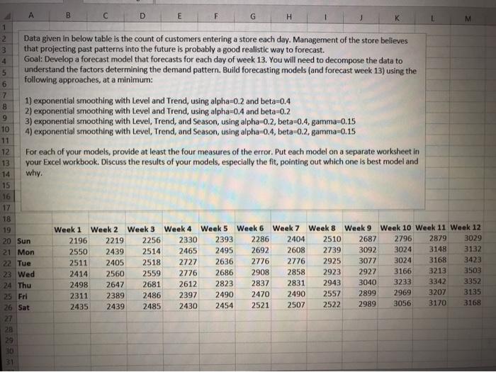 B D E F G H L M 1 2 3 4 5 6 7 8 Data given in