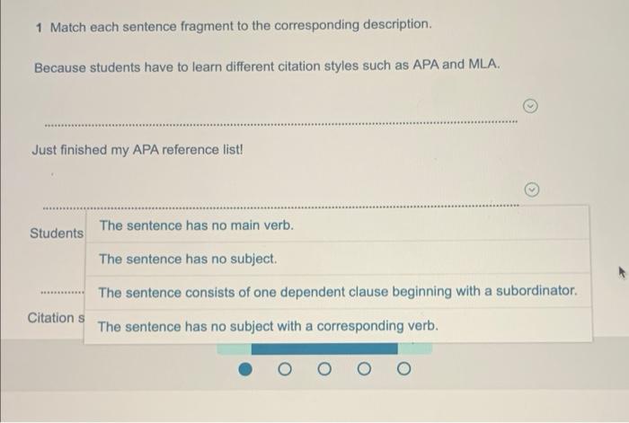 i need answer for sentence just finished my APA