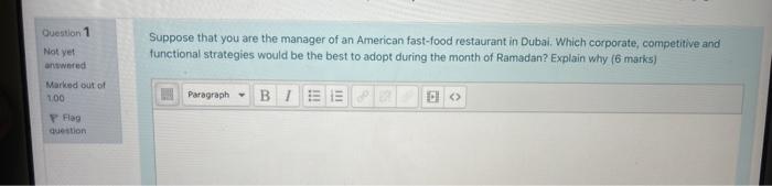 Question 1 Not yet annred Suppose that you are