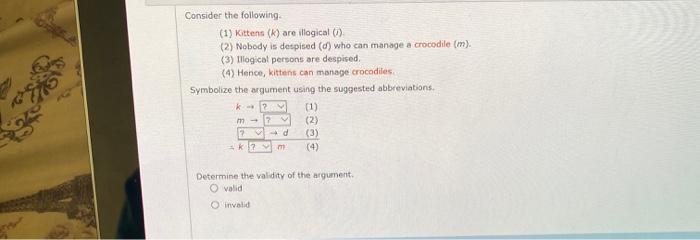 Consider the following (1) Kittens (R) are