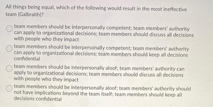 In what case would an organizational structure be