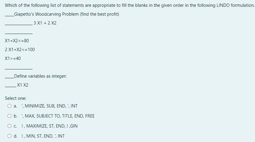 Which of the following list of statements are