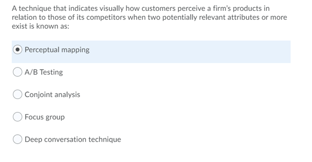 A technique that indicates visually how customers