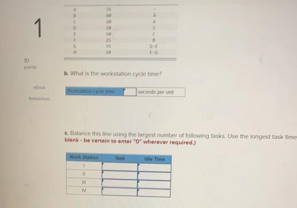 25 49 A 1 29 58 25 35 F B D-E H F G 10 points b.