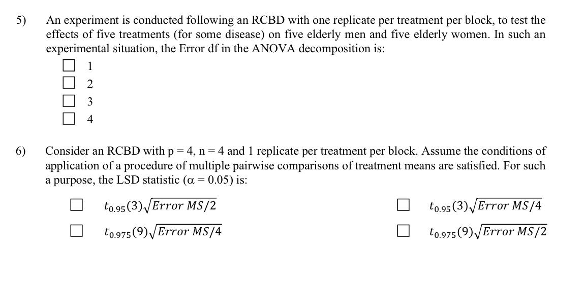 1) For a value of population parameter 0 equal to