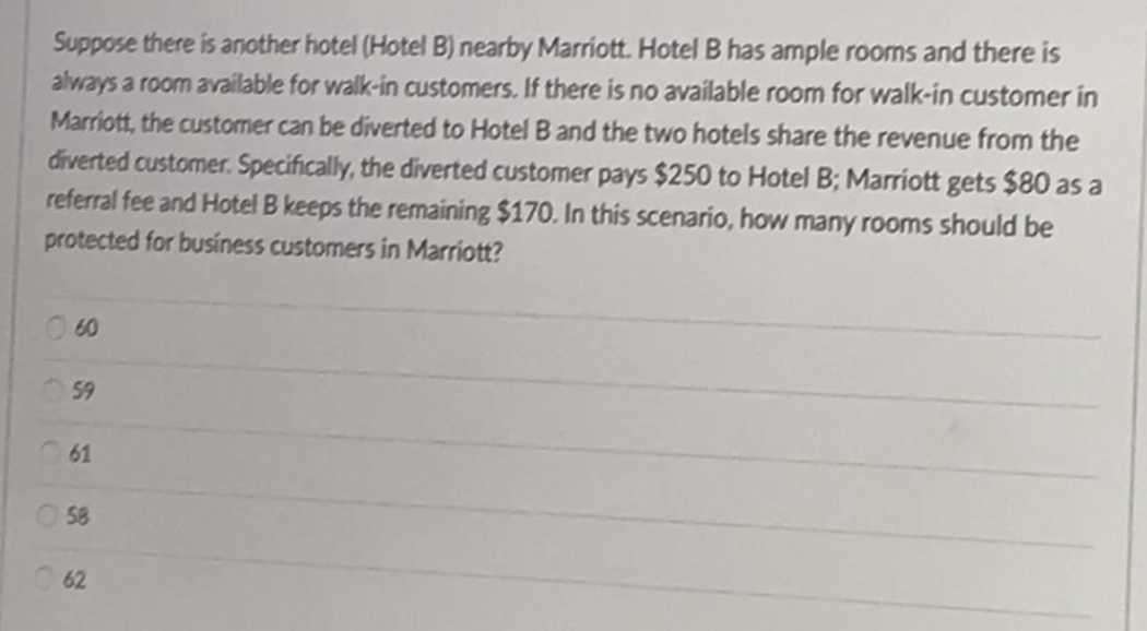 20 21 The Marriott Hotel in Central has 100 rooms