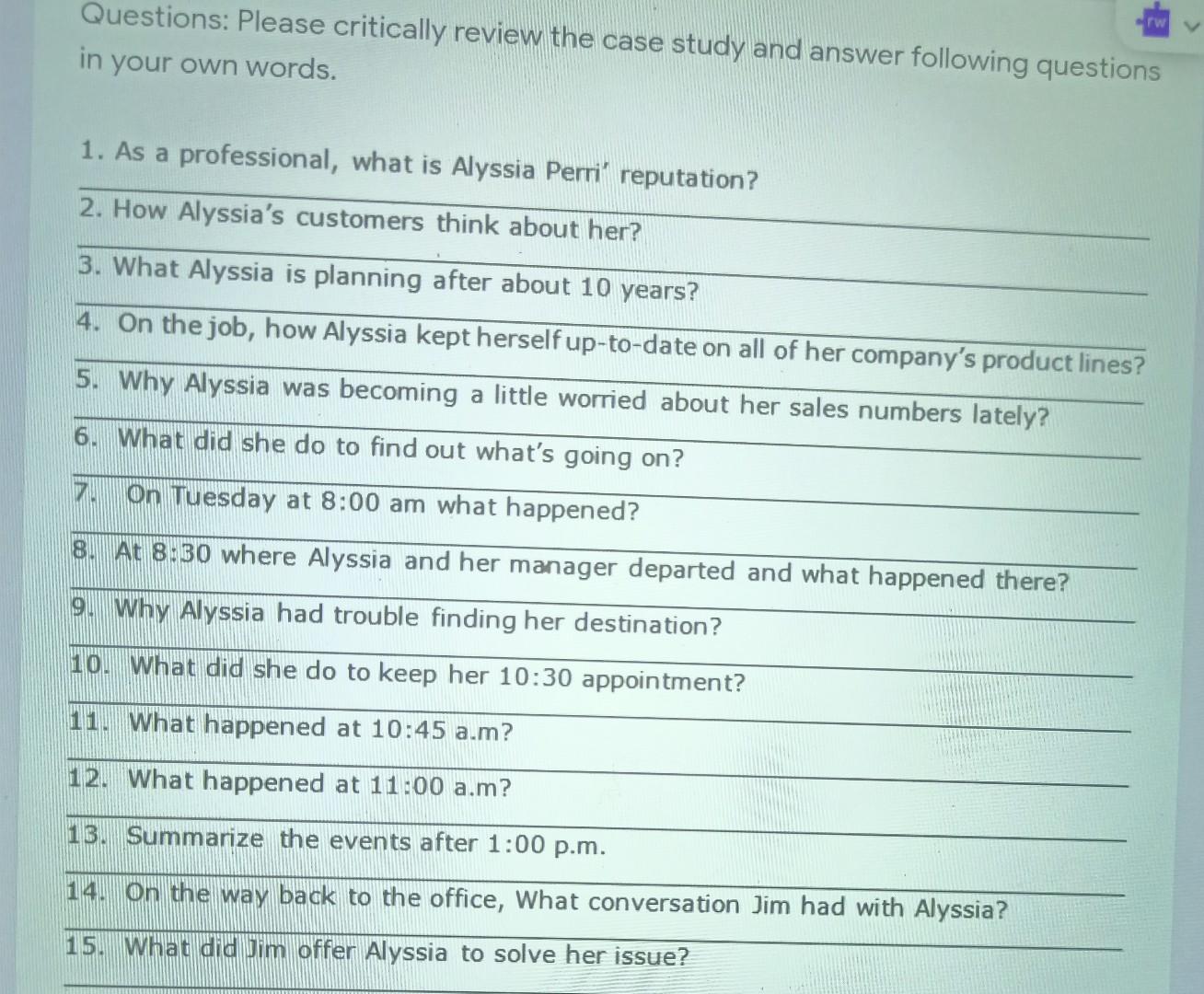 TECHNOPHOBIA Alyssia Perri had always been