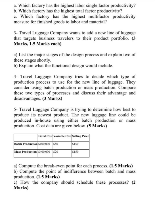 a. Which factory has the highest labor single