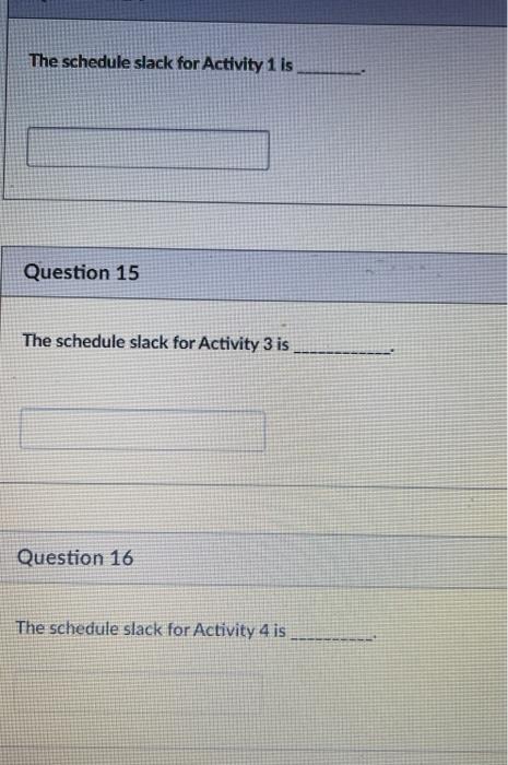 Information for questions 11-16. Below is a