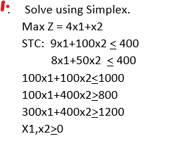 Hello can anyone help me solve this Simplex