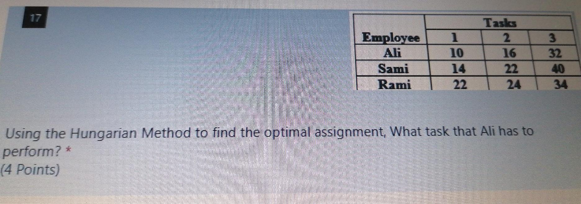 Q16+17 OR - please quickly Employee 1 10 14 22
