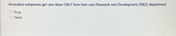 Innovative companies get new ideas ONLY from