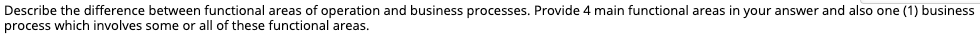Describe the difference between functional areas