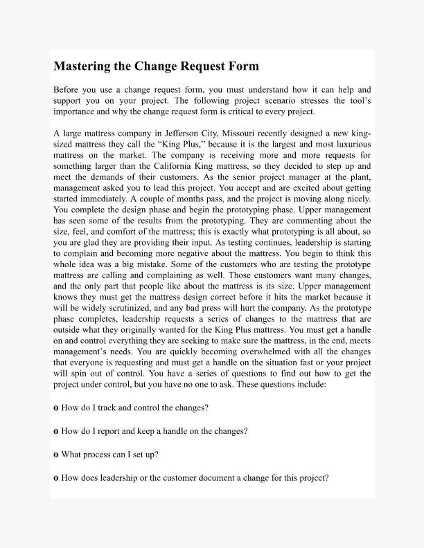 Mastering the Change Request Form Before you use