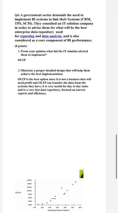 Q4) A government sector demands the need to