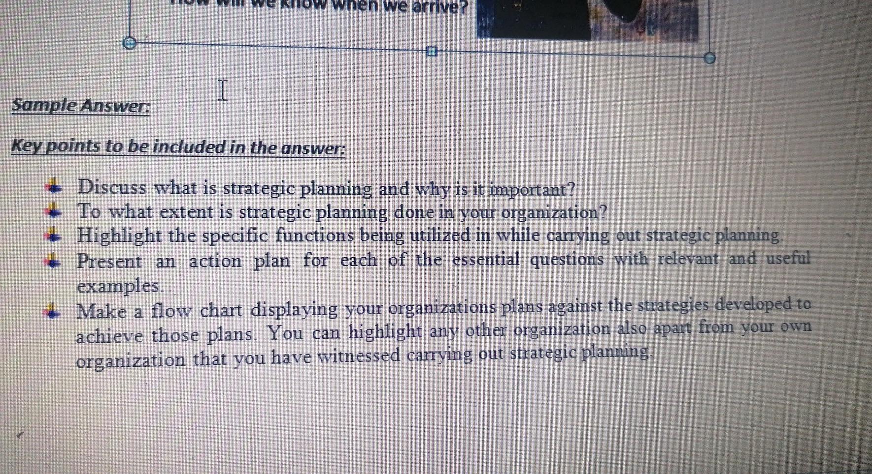 Review below essential questions on strategic