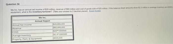 Question 36 Meine has an annual net income of $20