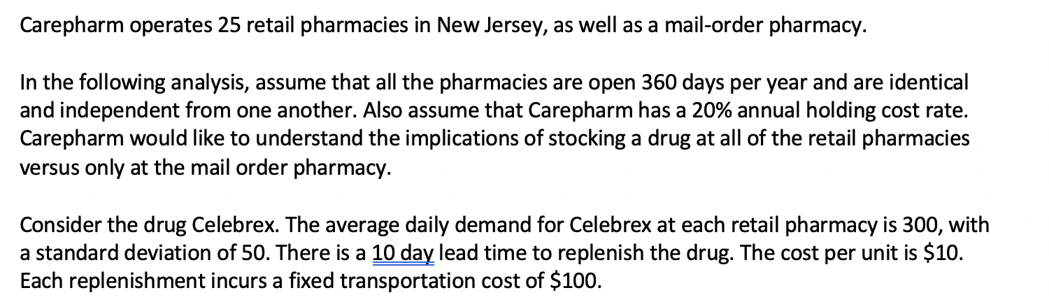 Carepharm operates 25 retail pharmacies in New