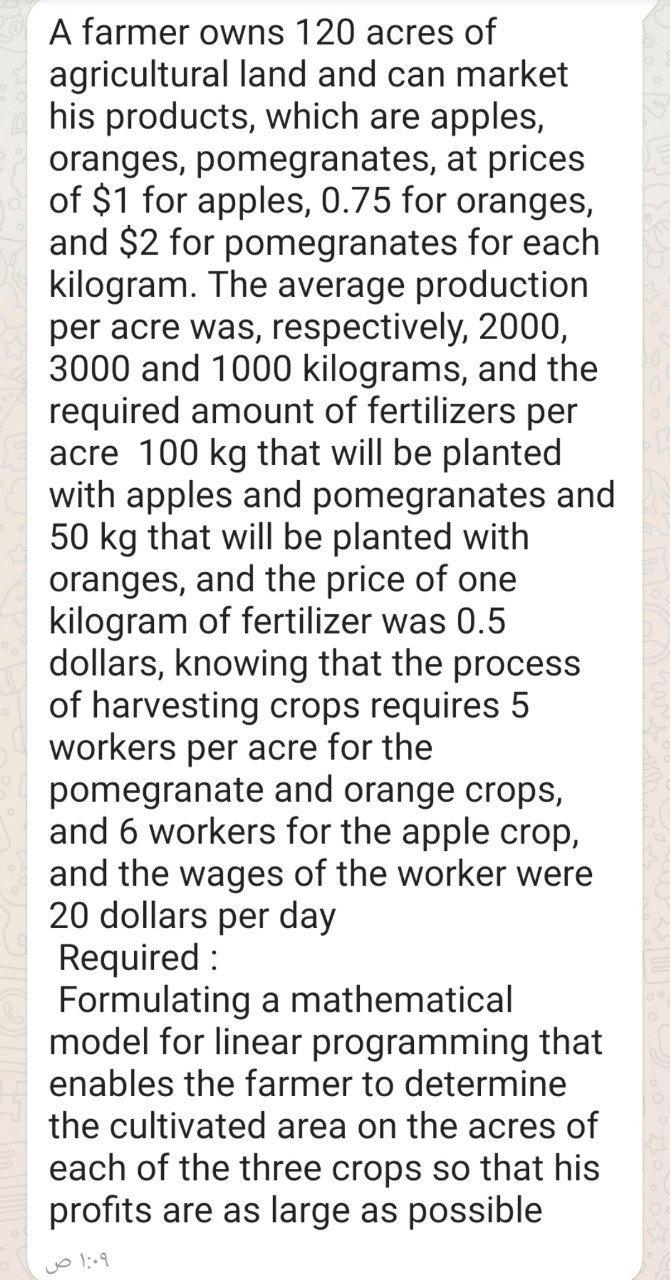 I need the answer as soon as possible A farmer
