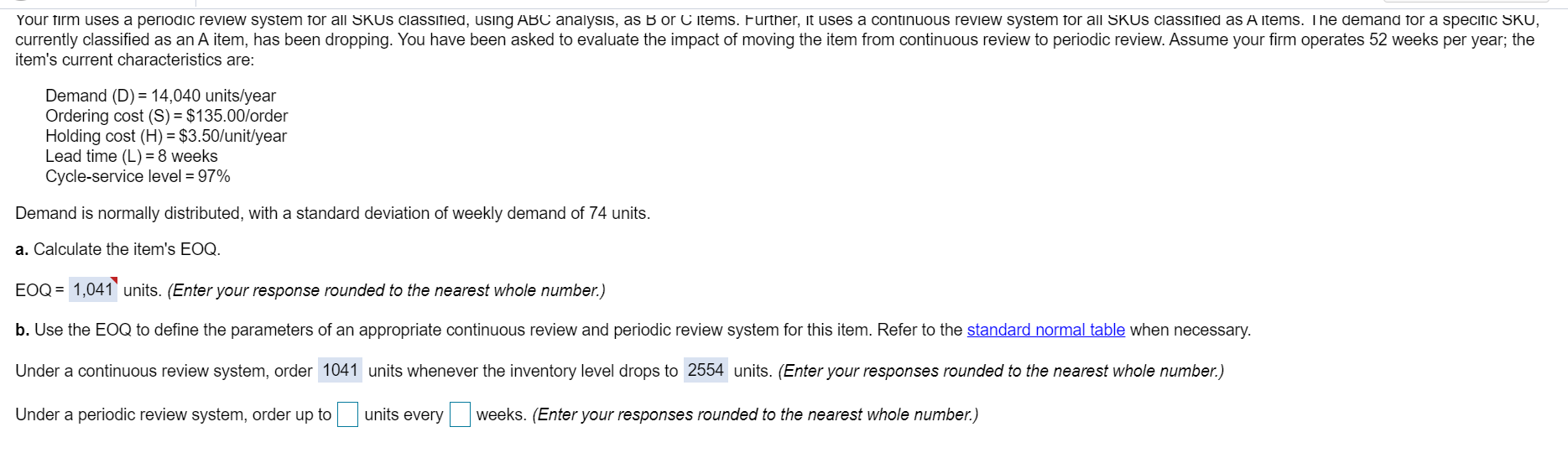 Your firm uses a periodic review system for all