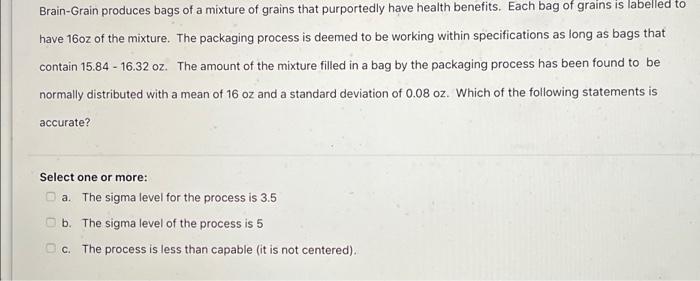 Brain-Grain produces bags of a mixture of grains