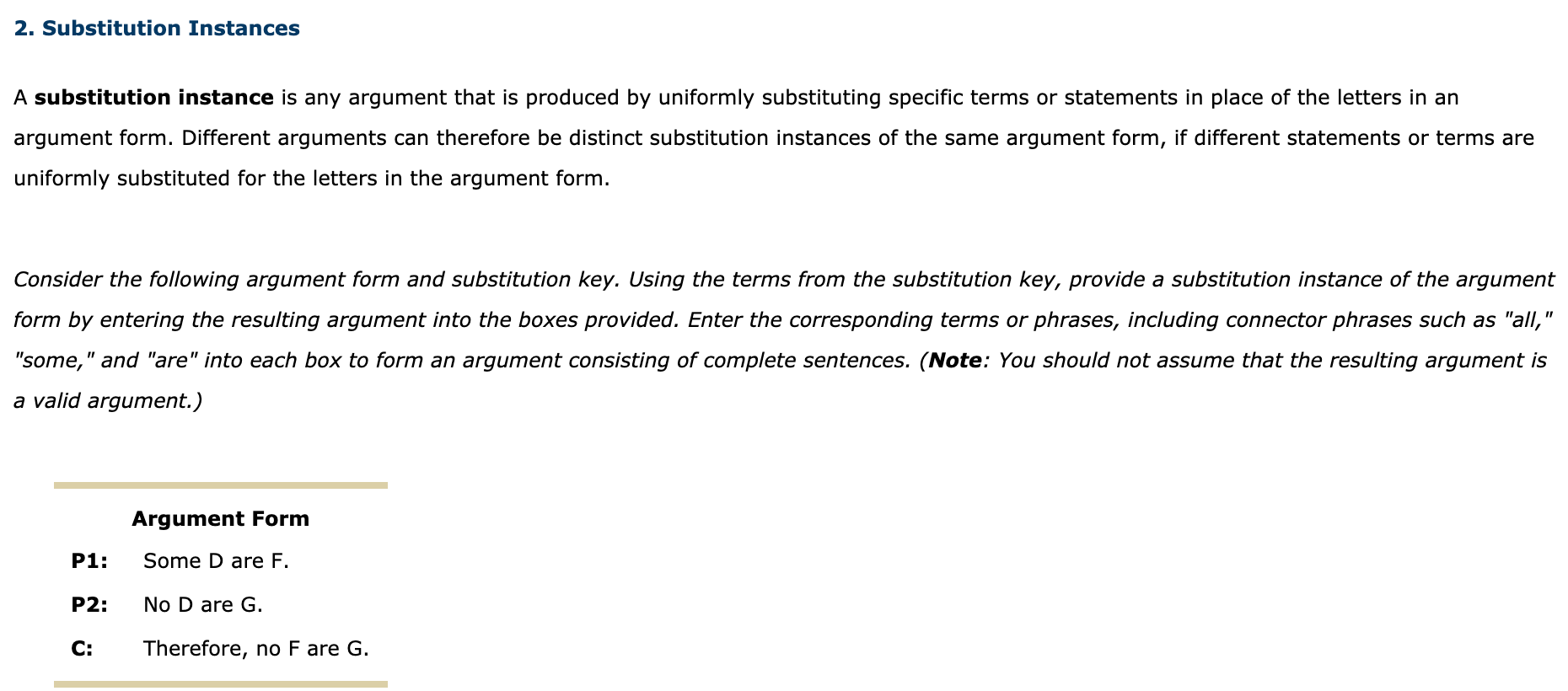 2. Substitution Instances A substitution instance
