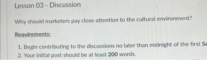 Lesson 03- Discussion Why should marketers pay
